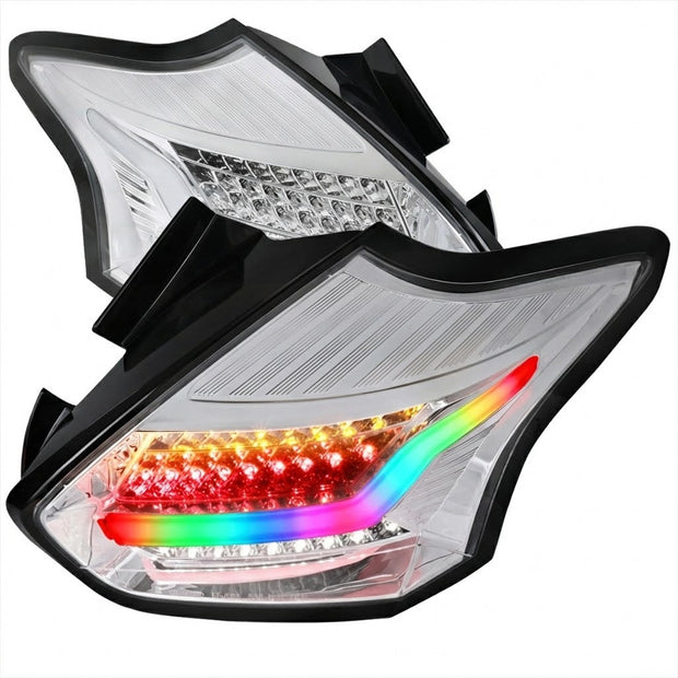 NTXGlow RGB Tail Lights Chrome (2015 - 2019 Ford Focus ST/RS) - JSI Racing 