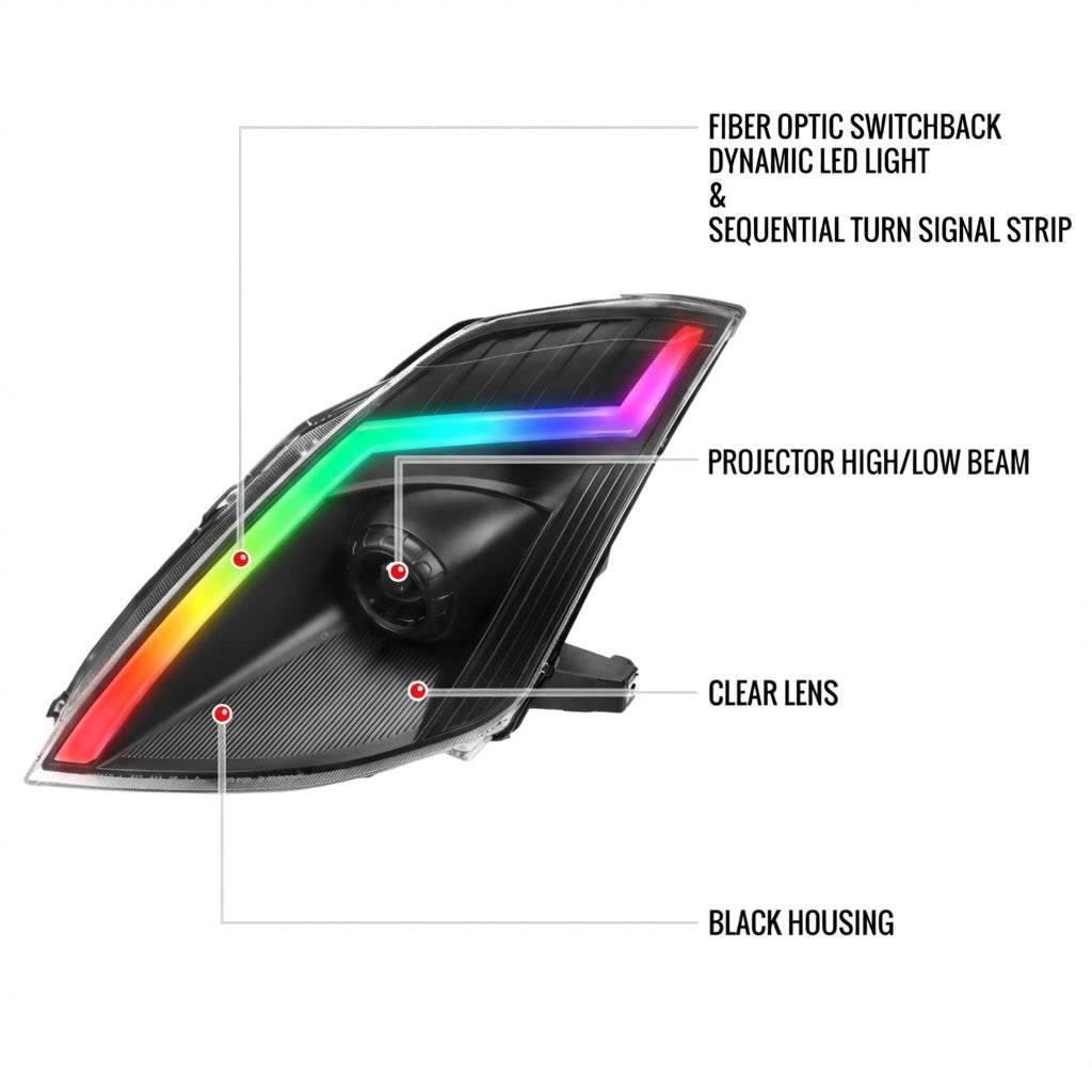 NTXGLOW RGB headlights (2006 - 2009 nissan 350z) - JSI Racing 
