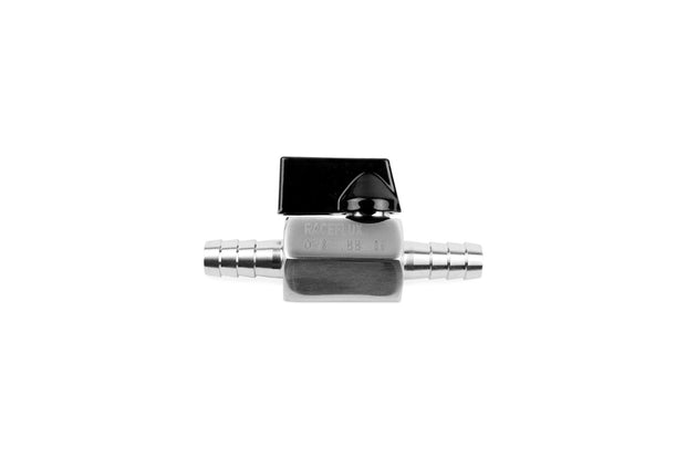 RaceFlux High Temp Stainless Steel Mini Ball Valve, Barb