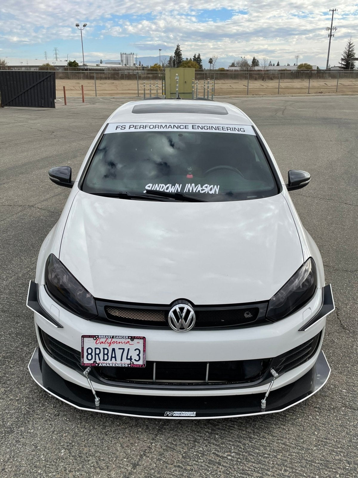 Volkswagen MK6 (2010-2014) Golf GTI Front Splitter V3 (Partial Chassis Mount) - JSI Racing 