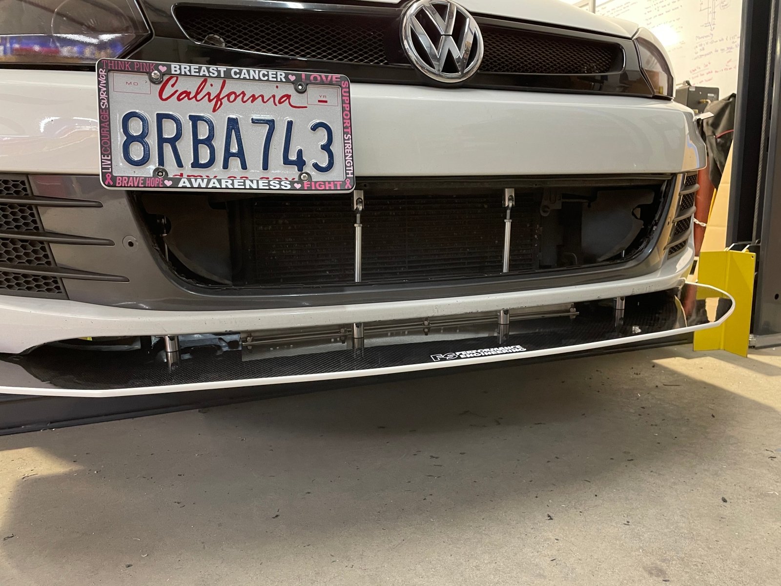 Volkswagen MK6 (2010-2014) Golf GTI Front Splitter V3 (Partial Chassis Mount) - JSI Racing 