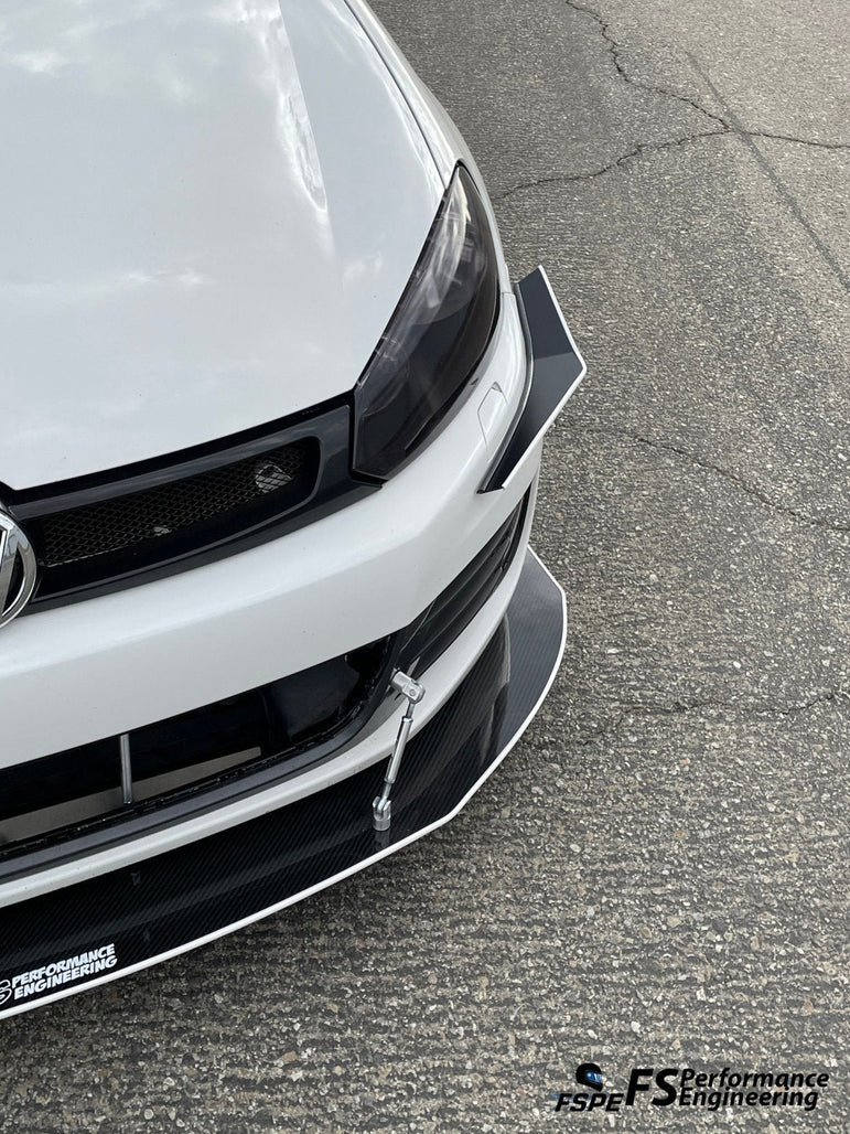 Volkswagen MK6 (2010-2014) Golf GTI Front Splitter V3 (Partial Chassis Mount) - JSI Racing 