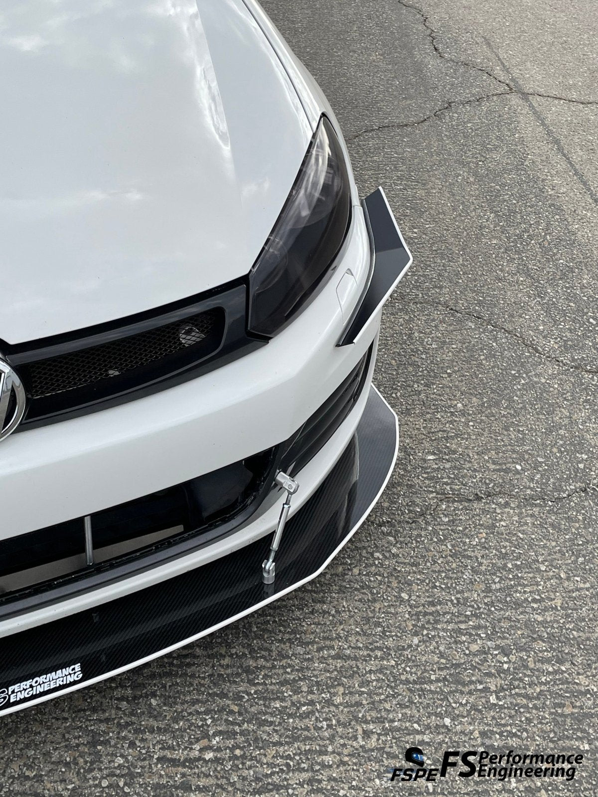 Volkswagen MK6 (2010-2014) Golf GTI Front Splitter V3 (Partial Chassis Mount) - JSI Racing 
