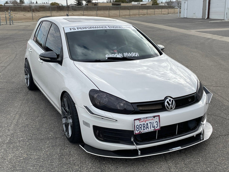 Volkswagen MK6 (2010-2014) Golf GTI Front Splitter V3 (Partial Chassis Mount) - JSI Racing 
